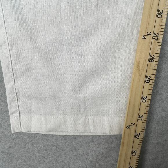 Ike Behar Linen Blend Pants Mens 2XL White Elastic Waist Drawstring Straight Leg - Picture 12 of 13